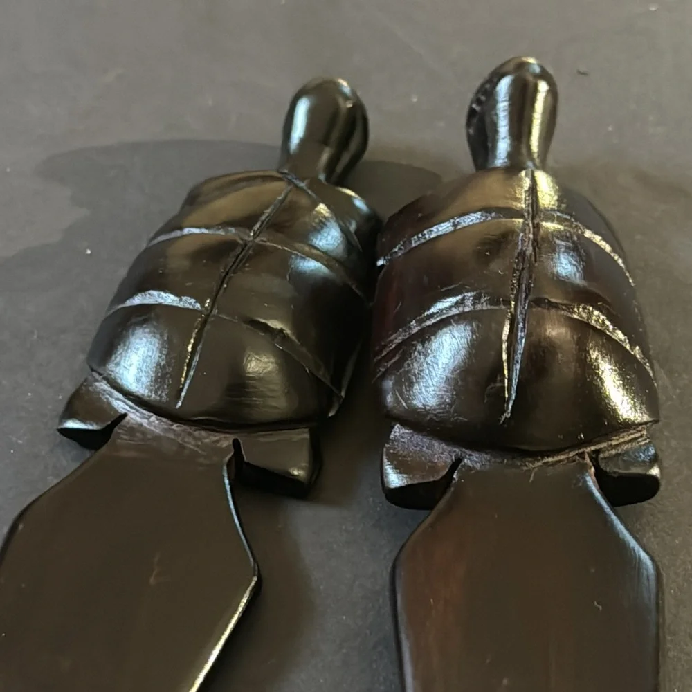 Gifted 🌸Turtle Handle Wooden Spoon and Fork_11